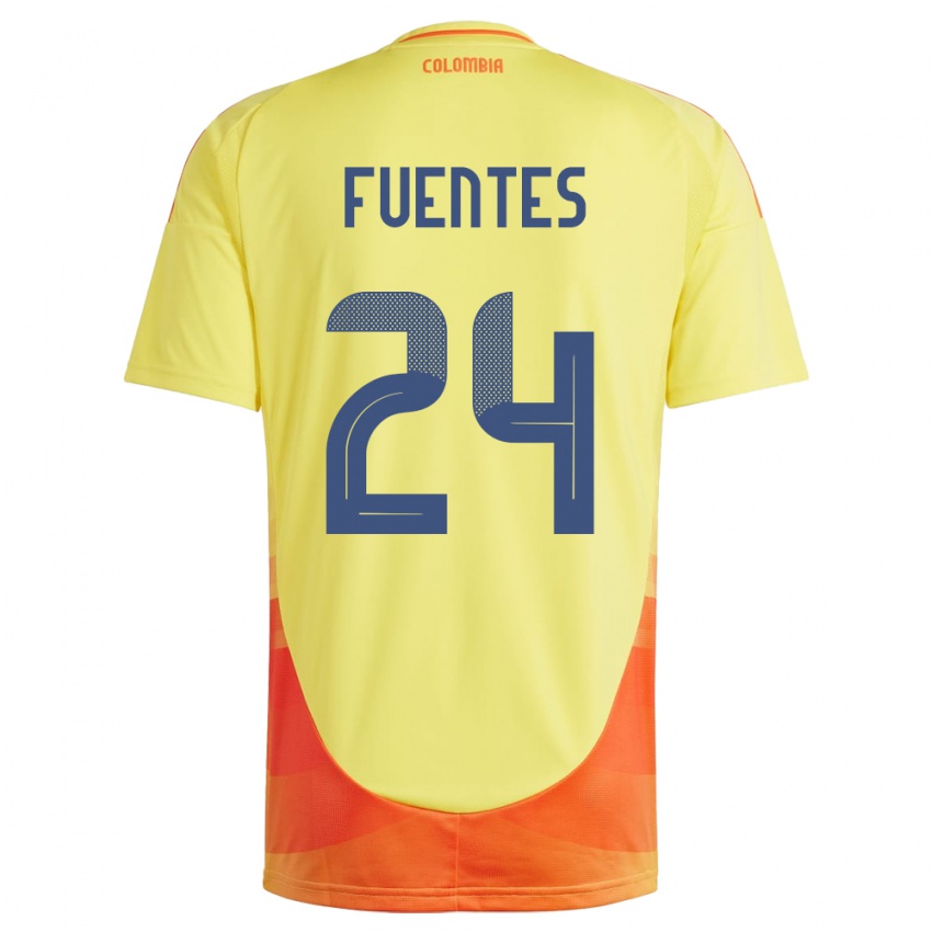 Gyermek Kolumbia Gabriel Fuentes #24 Sárga Hazai Jersey 24-26 Mez Póló Ing