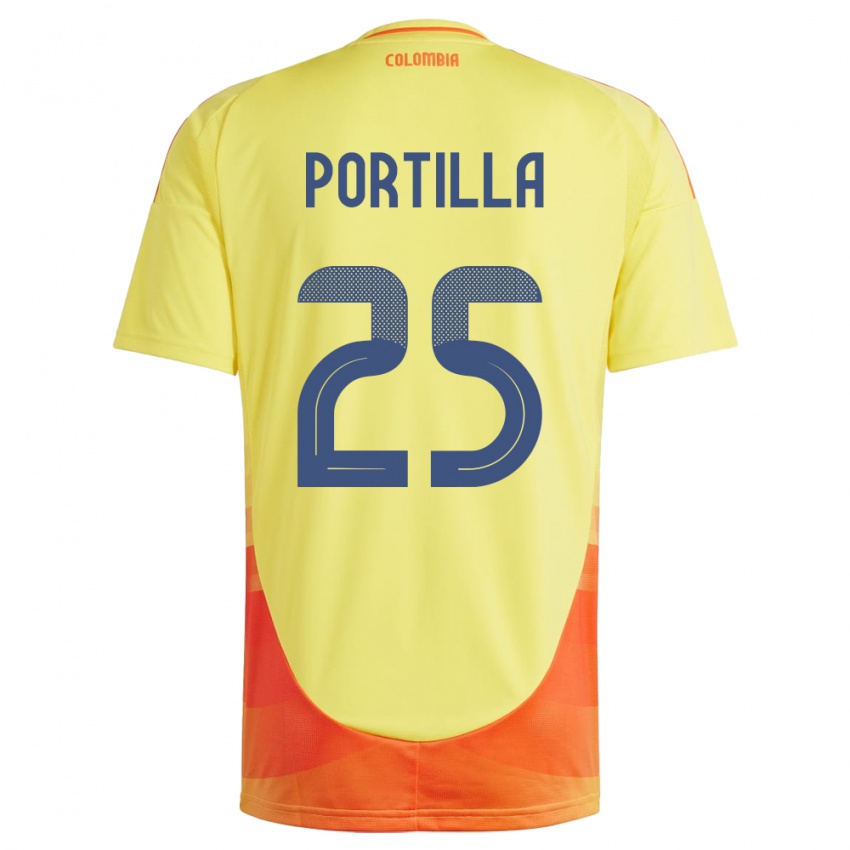 Gyermek Kolumbia Juan Portilla #25 Sárga Hazai Jersey 24-26 Mez Póló Ing