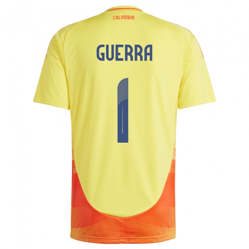 Gyermek Kolumbia Sebastián Guerra #1 Sárga Hazai Jersey 24-26 Mez Póló Ing