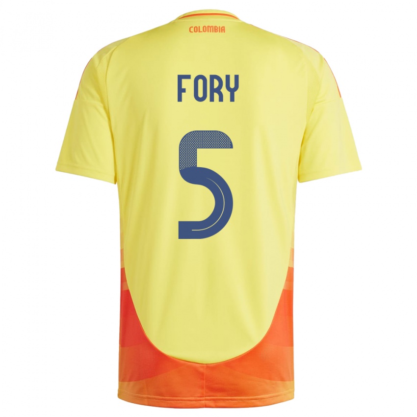 Gyermek Kolumbia Jimer Fory #5 Sárga Hazai Jersey 24-26 Mez Póló Ing