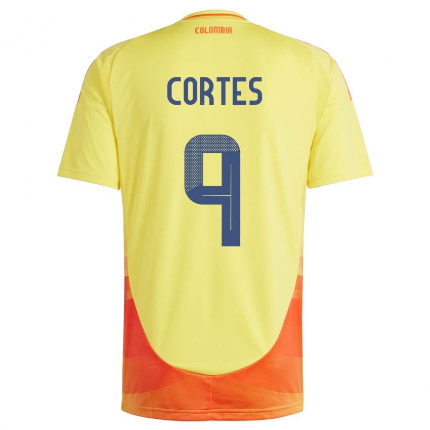 Gyermek Kolumbia Carlos Cortés #9 Sárga Hazai Jersey 24-26 Mez Póló Ing