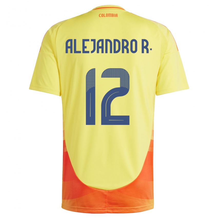 Gyermek Kolumbia Alejandro Rodríguez #12 Sárga Hazai Jersey 24-26 Mez Póló Ing