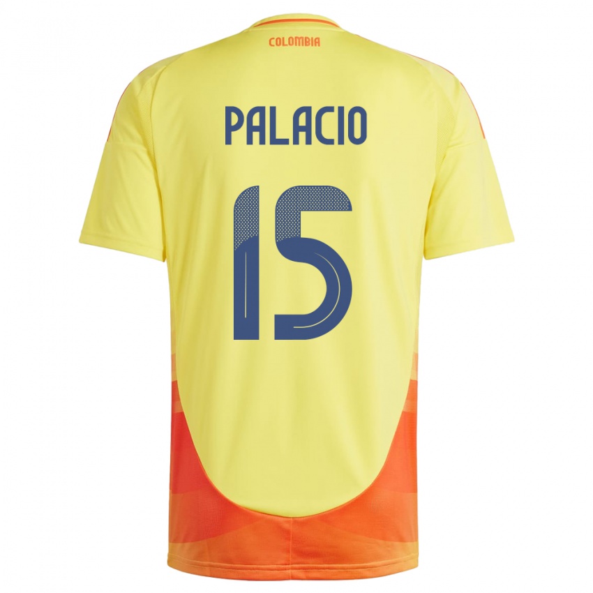 Gyermek Kolumbia Nelson Palacio #15 Sárga Hazai Jersey 24-26 Mez Póló Ing