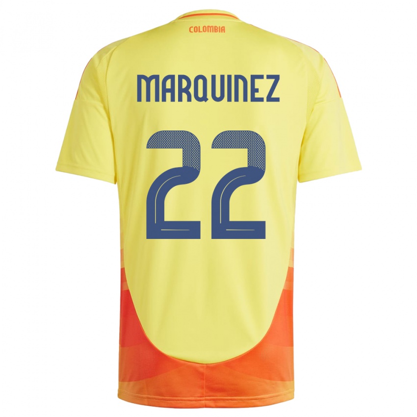 Gyermek Kolumbia Luis Marquinez #22 Sárga Hazai Jersey 24-26 Mez Póló Ing