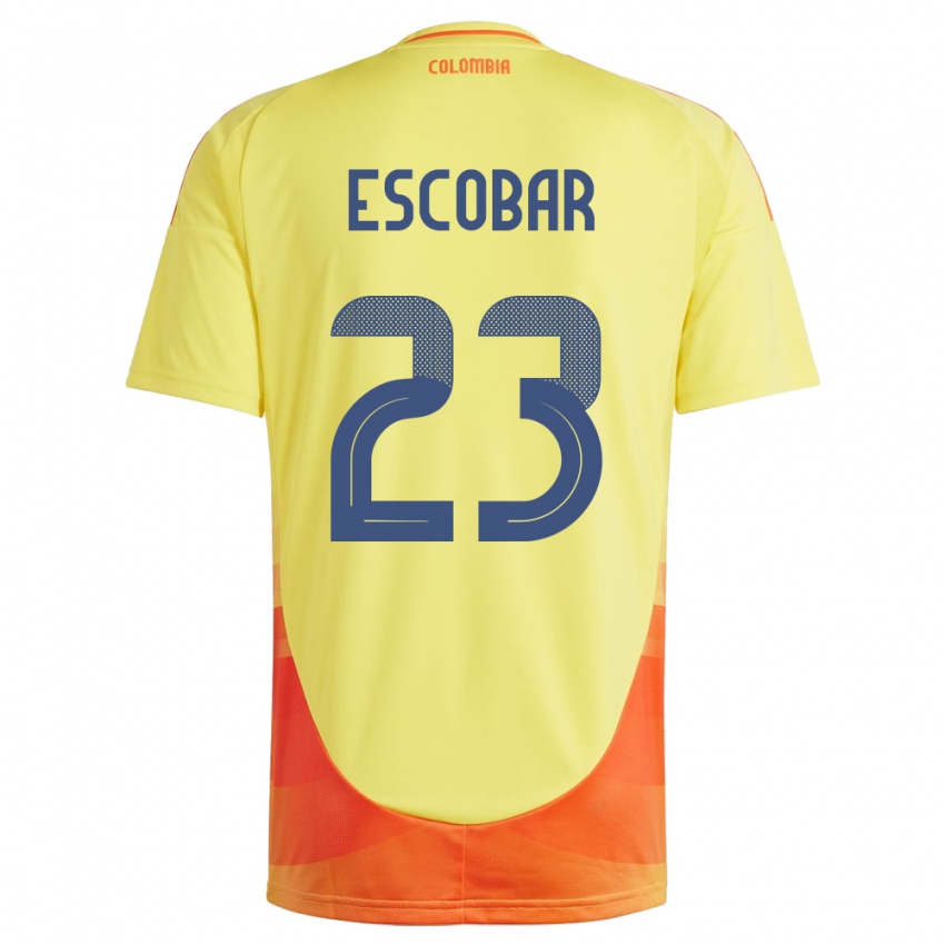 Gyermek Kolumbia Josen Escobar #23 Sárga Hazai Jersey 24-26 Mez Póló Ing