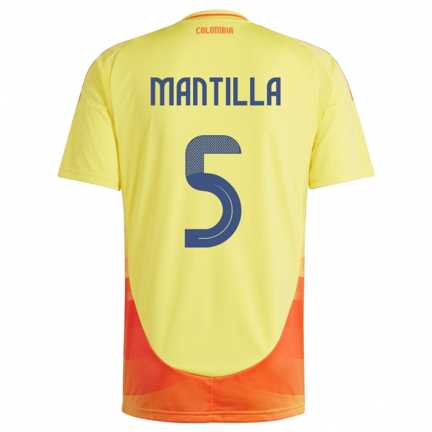 Gyermek Kolumbia Kevin Mantilla #5 Sárga Hazai Jersey 24-26 Mez Póló Ing