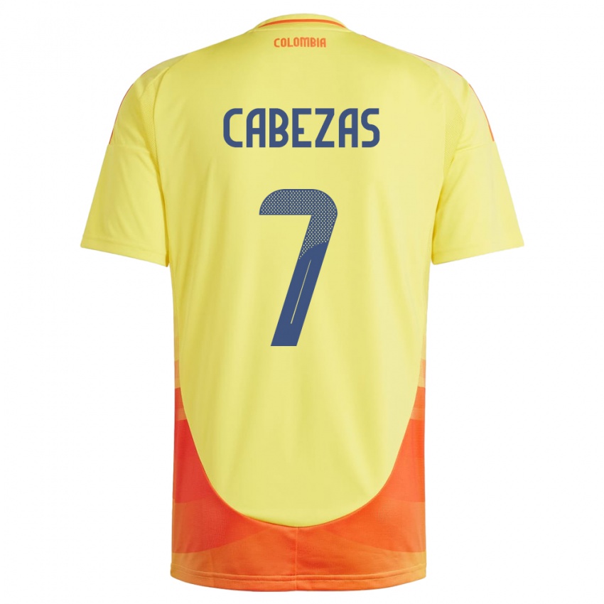 Gyermek Kolumbia Jorge Cabezas #7 Sárga Hazai Jersey 24-26 Mez Póló Ing