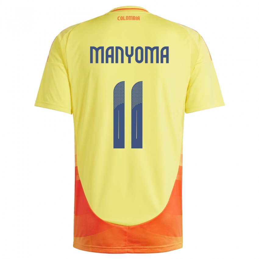 Gyermek Kolumbia Alexis Manyoma #11 Sárga Hazai Jersey 24-26 Mez Póló Ing