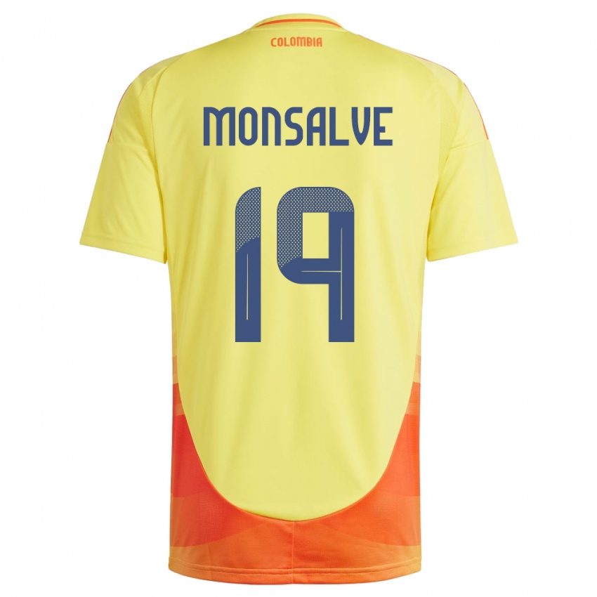 Gyermek Kolumbia Miguel Monsalve #19 Sárga Hazai Jersey 24-26 Mez Póló Ing