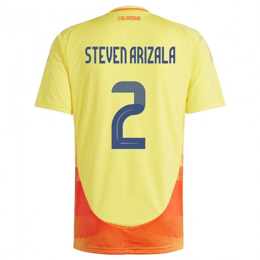 Gyermek Kolumbia Elver Steven Arizala #2 Sárga Hazai Jersey 24-26 Mez Póló Ing