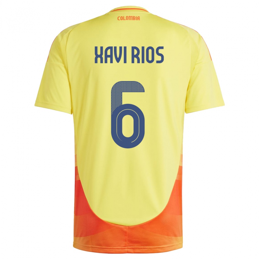 Gyermek Kolumbia Xavi Ríos #6 Sárga Hazai Jersey 24-26 Mez Póló Ing