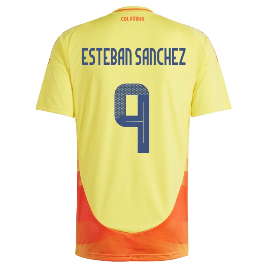 Gyermek Kolumbia Juan Esteban Sánchez #9 Sárga Hazai Jersey 24-26 Mez Póló Ing