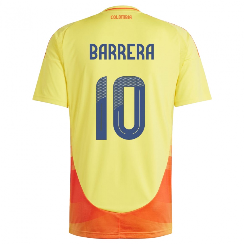 Gyermek Kolumbia Jordan Barrera #10 Sárga Hazai Jersey 24-26 Mez Póló Ing