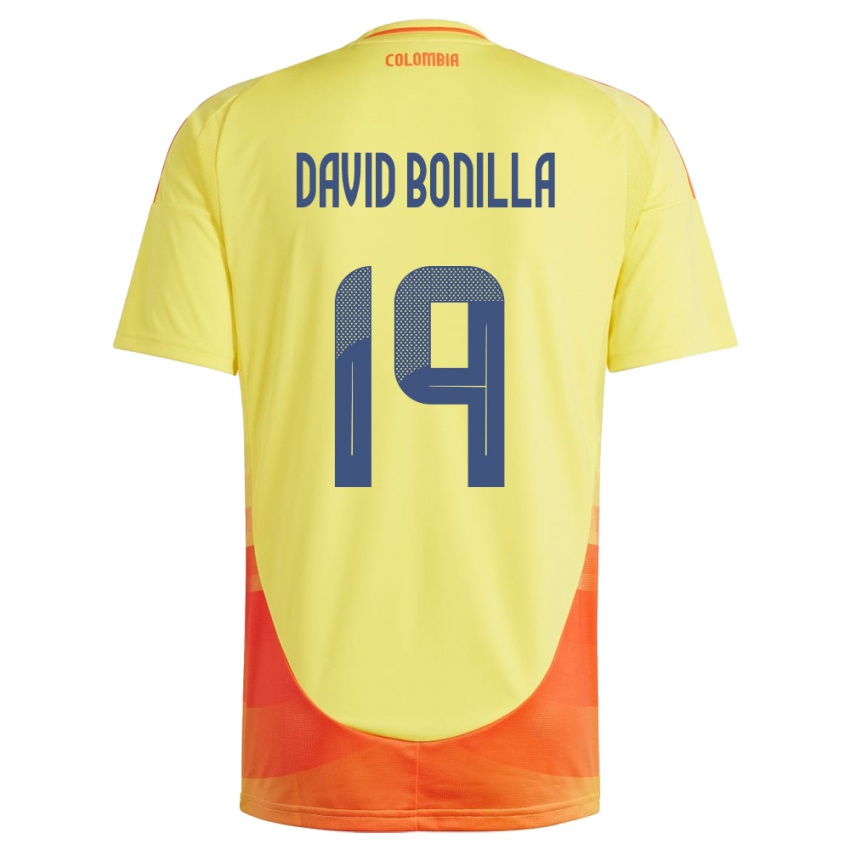 Gyermek Kolumbia Juan David Bonilla #19 Sárga Hazai Jersey 24-26 Mez Póló Ing