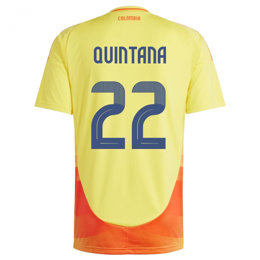 Gyermek Kolumbia Breiner Quintana #22 Sárga Hazai Jersey 24-26 Mez Póló Ing