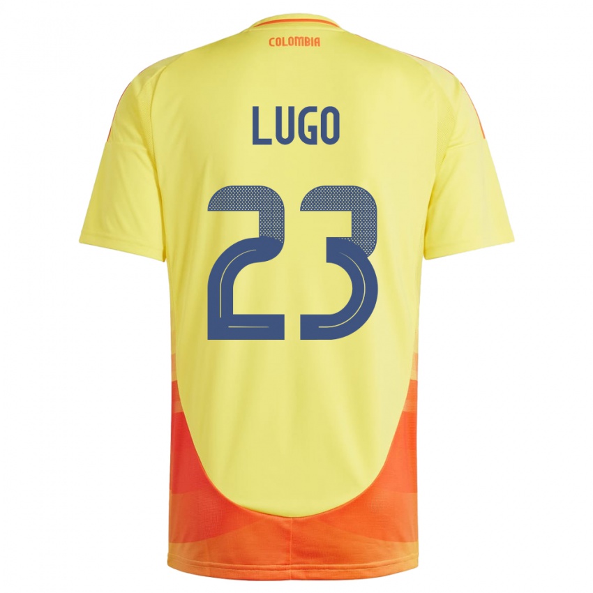 Gyermek Kolumbia Michelle Lugo #23 Sárga Hazai Jersey 24-26 Mez Póló Ing