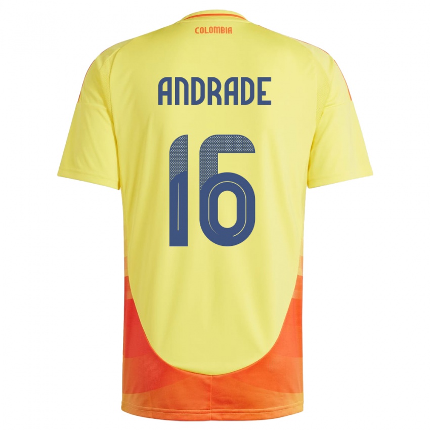 Gyermek Kolumbia Lady Andrade #16 Sárga Hazai Jersey 24-26 Mez Póló Ing