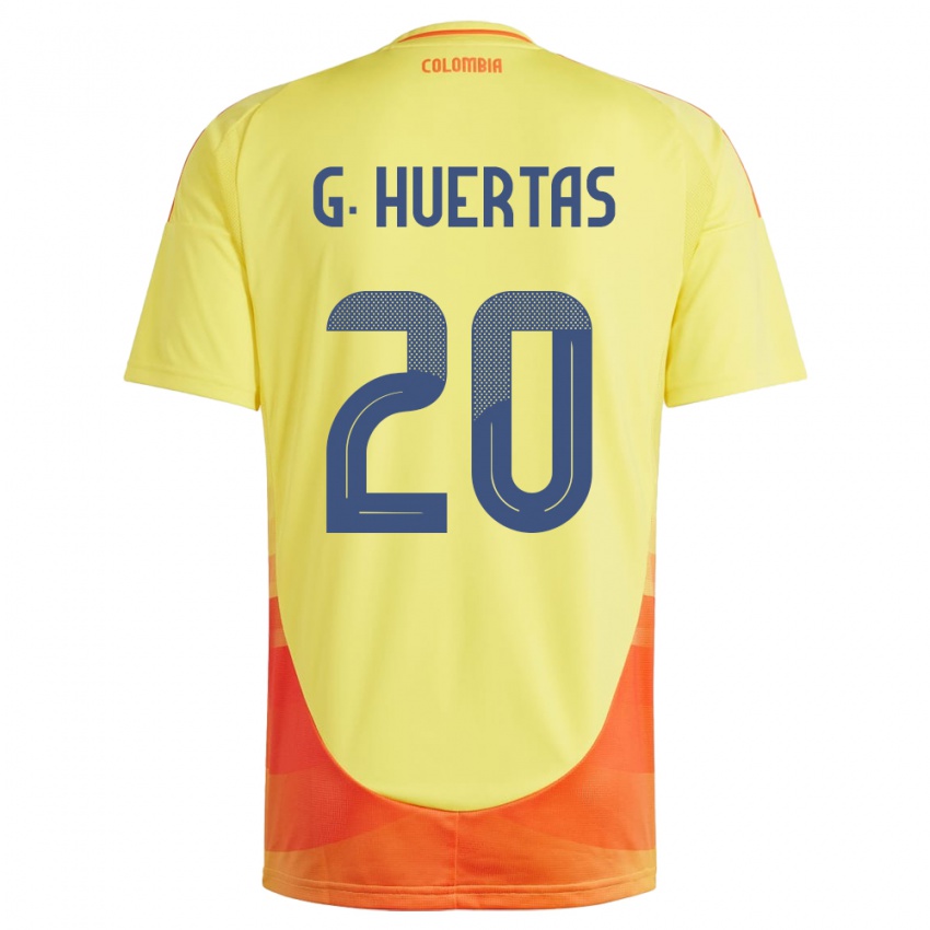 Gyermek Kolumbia Gabriela Huertas #20 Sárga Hazai Jersey 24-26 Mez Póló Ing