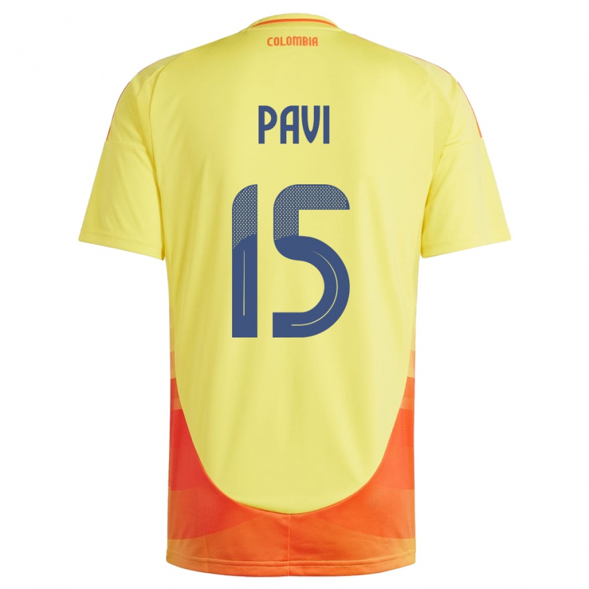 Gyermek Kolumbia Manuela Paví #15 Sárga Hazai Jersey 24-26 Mez Póló Ing