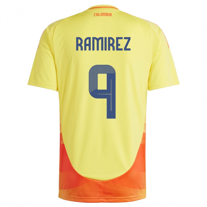 Gyermek Kolumbia Mayra Ramírez #9 Sárga Hazai Jersey 24-26 Mez Póló Ing