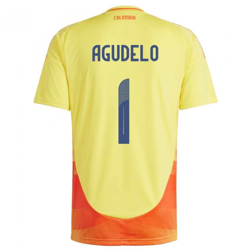 Gyermek Kolumbia Luisa Agudelo #1 Sárga Hazai Jersey 24-26 Mez Póló Ing