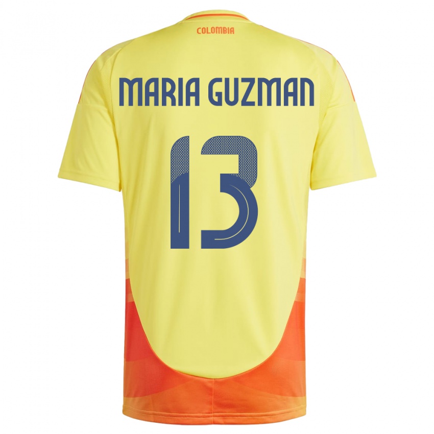 Gyermek Kolumbia Ana María Guzmán #13 Sárga Hazai Jersey 24-26 Mez Póló Ing