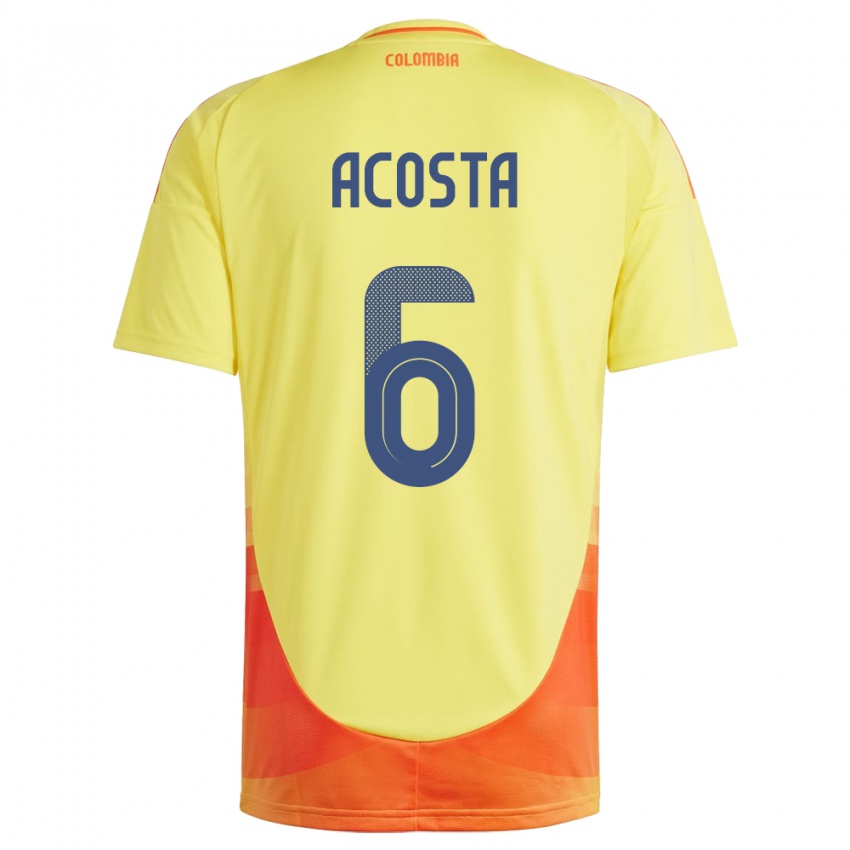 Gyermek Kolumbia Viviana Acosta #6 Sárga Hazai Jersey 24-26 Mez Póló Ing