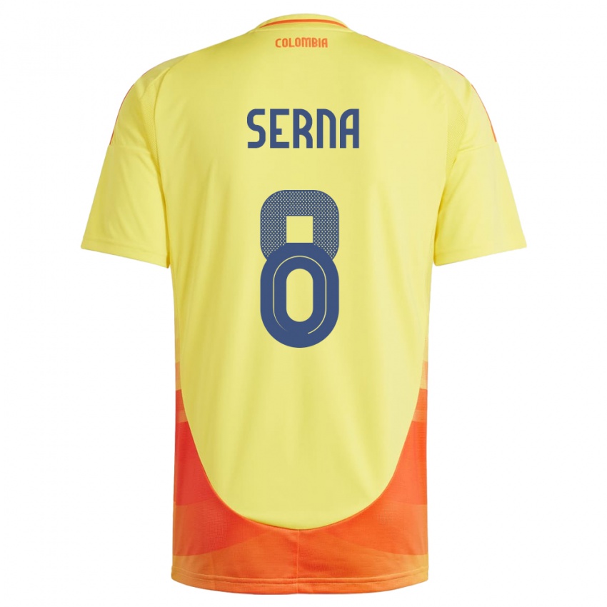 Gyermek Kolumbia Liced Serna #8 Sárga Hazai Jersey 24-26 Mez Póló Ing