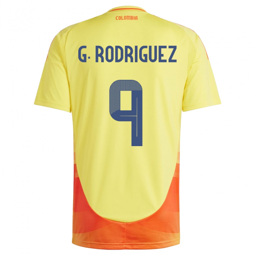 Gyermek Kolumbia Gabriela Rodríguez #9 Sárga Hazai Jersey 24-26 Mez Póló Ing