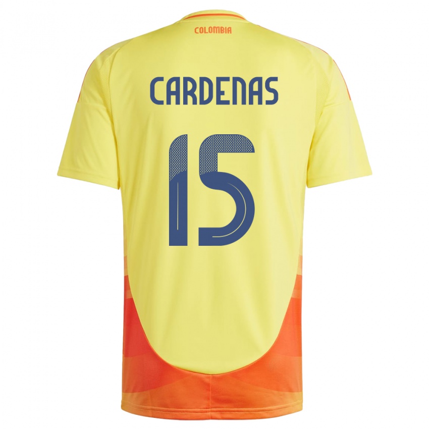 Gyermek Kolumbia Wendy Cárdenas #15 Sárga Hazai Jersey 24-26 Mez Póló Ing