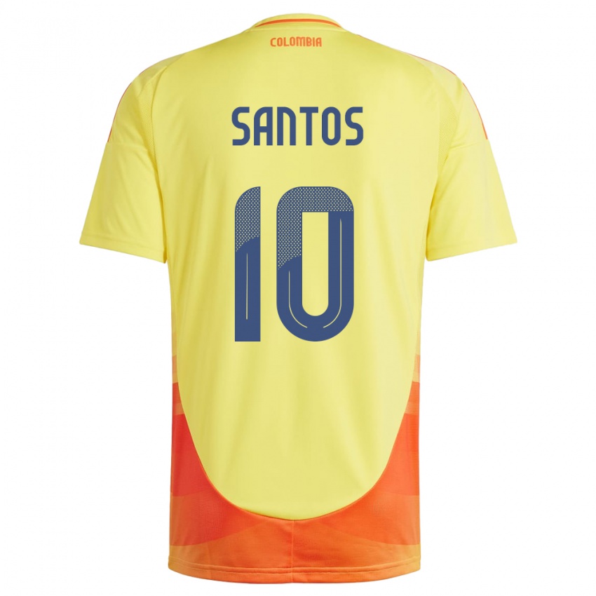 Gyermek Kolumbia Leicy Santos #10 Sárga Hazai Jersey 24-26 Mez Póló Ing