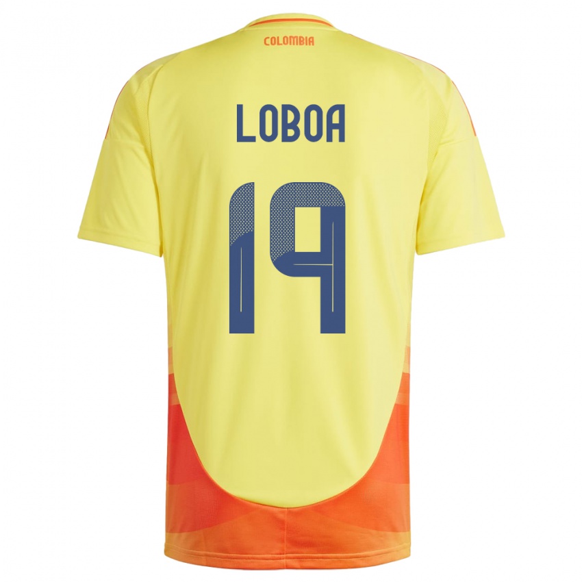 Gyermek Kolumbia Valerin Loboa #19 Sárga Hazai Jersey 24-26 Mez Póló Ing