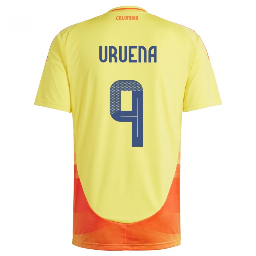 Gyermek Kolumbia Gabriela Urueña #9 Sárga Hazai Jersey 24-26 Mez Póló Ing