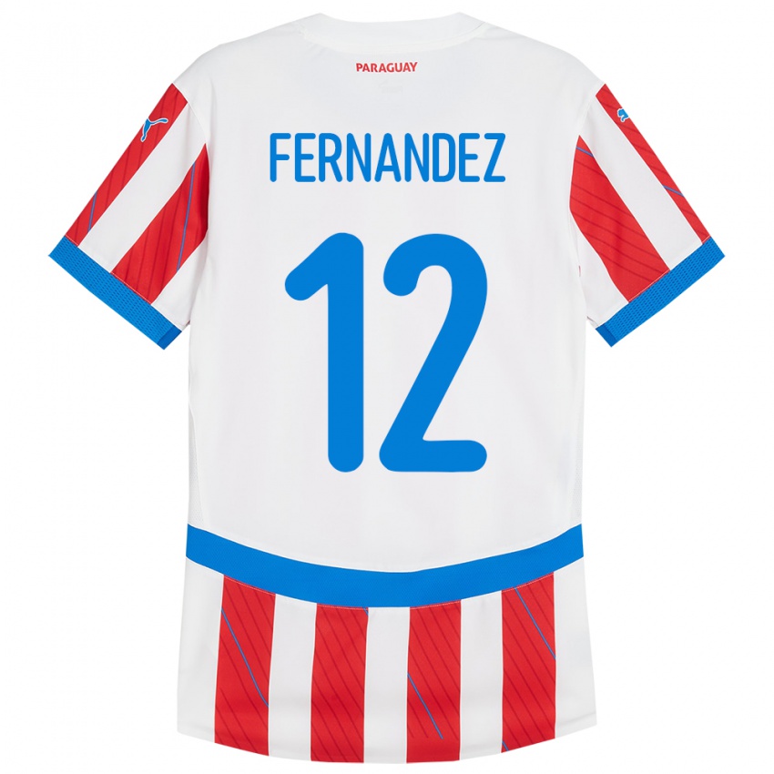 Gyermek Paraguay Gatito Fernández #12 Fehér Piros Hazai Jersey 24-26 Mez Póló Ing