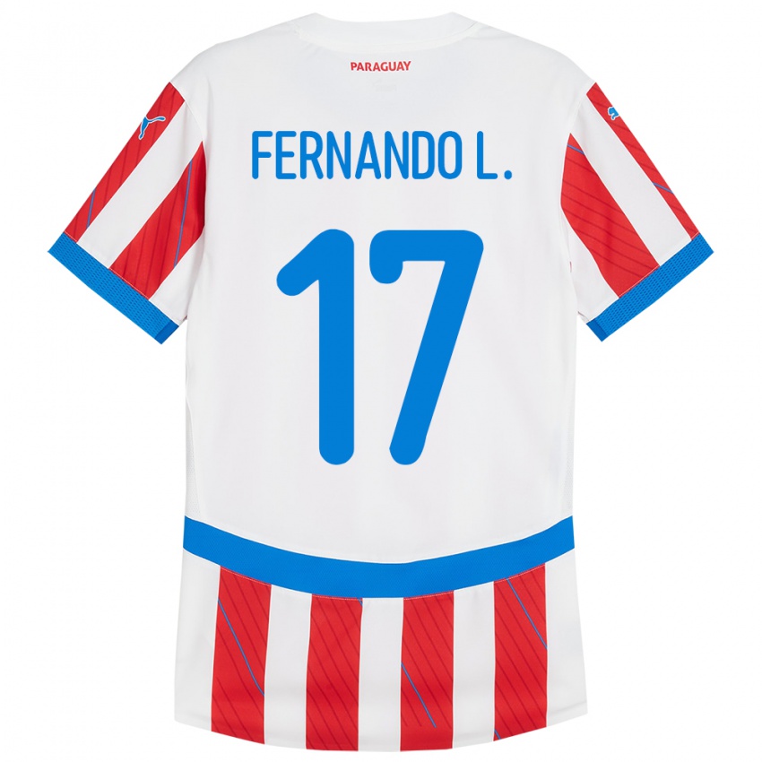 Gyermek Paraguay Fernando Leguizamón #17 Fehér Piros Hazai Jersey 24-26 Mez Póló Ing