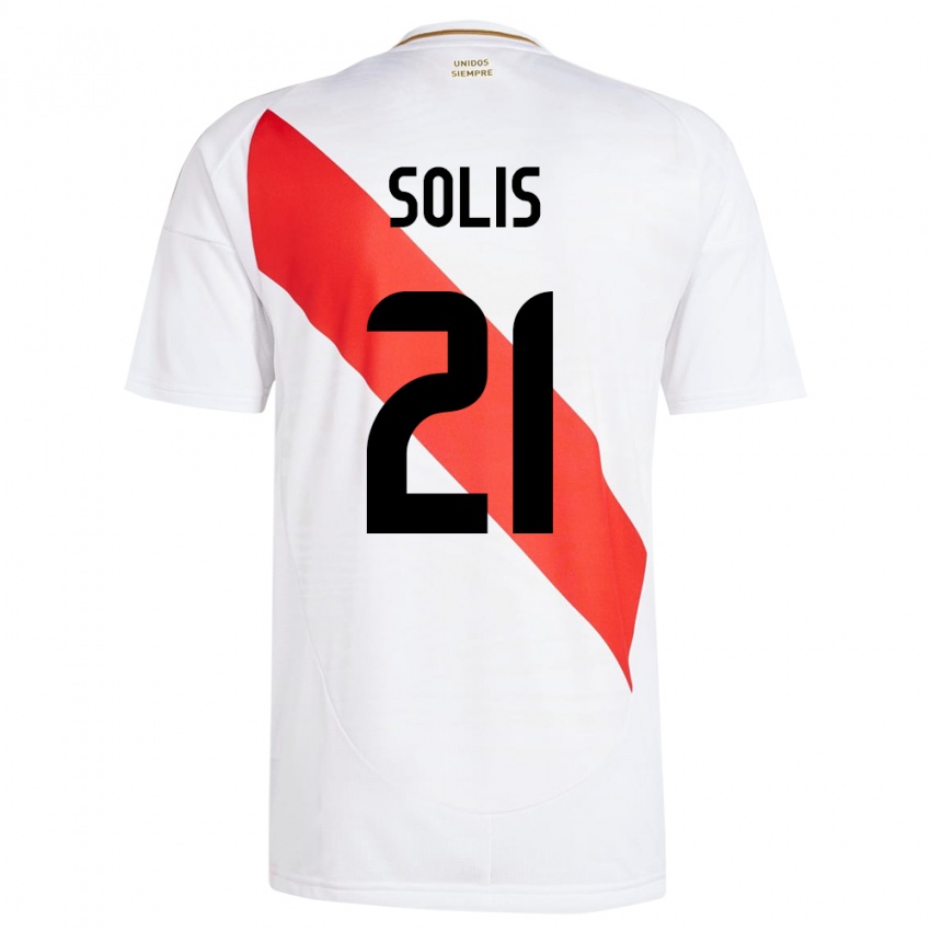 Gyermek Peru Renato Solís #21 Fehér Hazai Jersey 24-26 Mez Póló Ing