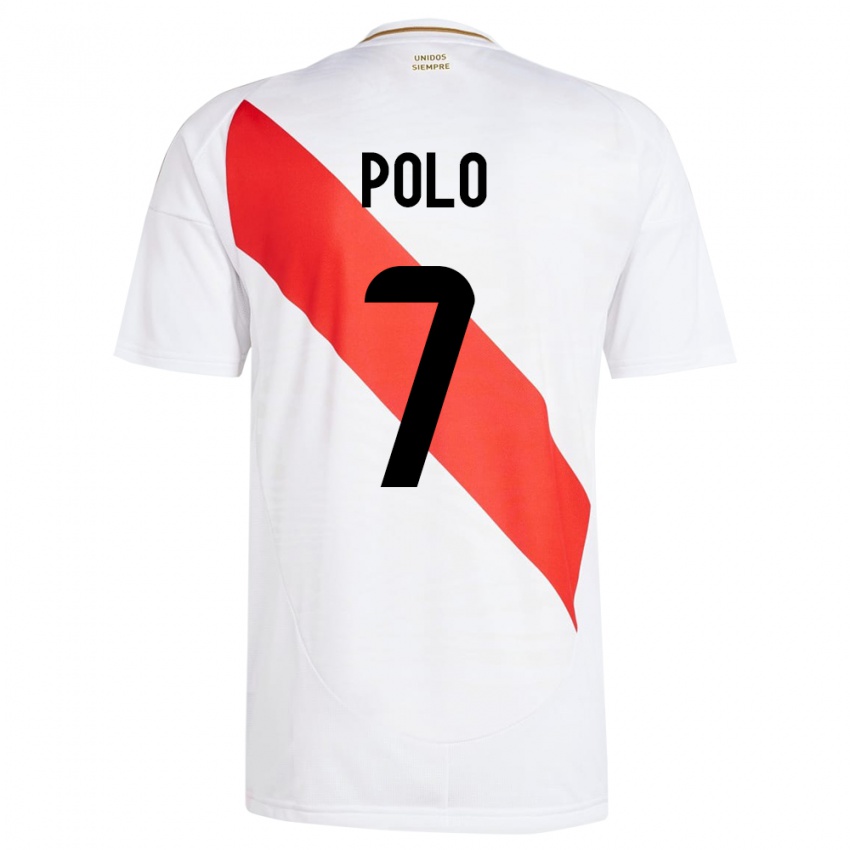 Gyermek Peru Andy Polo #7 Fehér Hazai Jersey 24-26 Mez Póló Ing