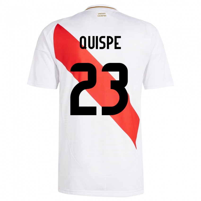 Gyermek Peru Piero Quispe #23 Fehér Hazai Jersey 24-26 Mez Póló Ing