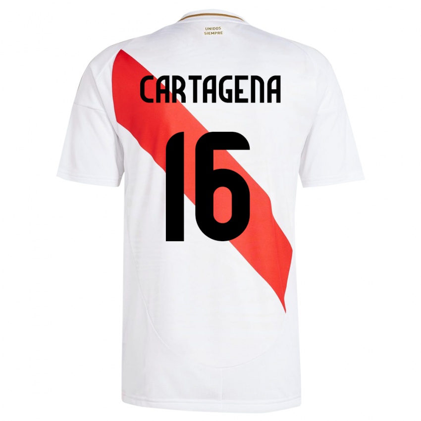 Gyermek Peru Wilder Cartagena #16 Fehér Hazai Jersey 24-26 Mez Póló Ing