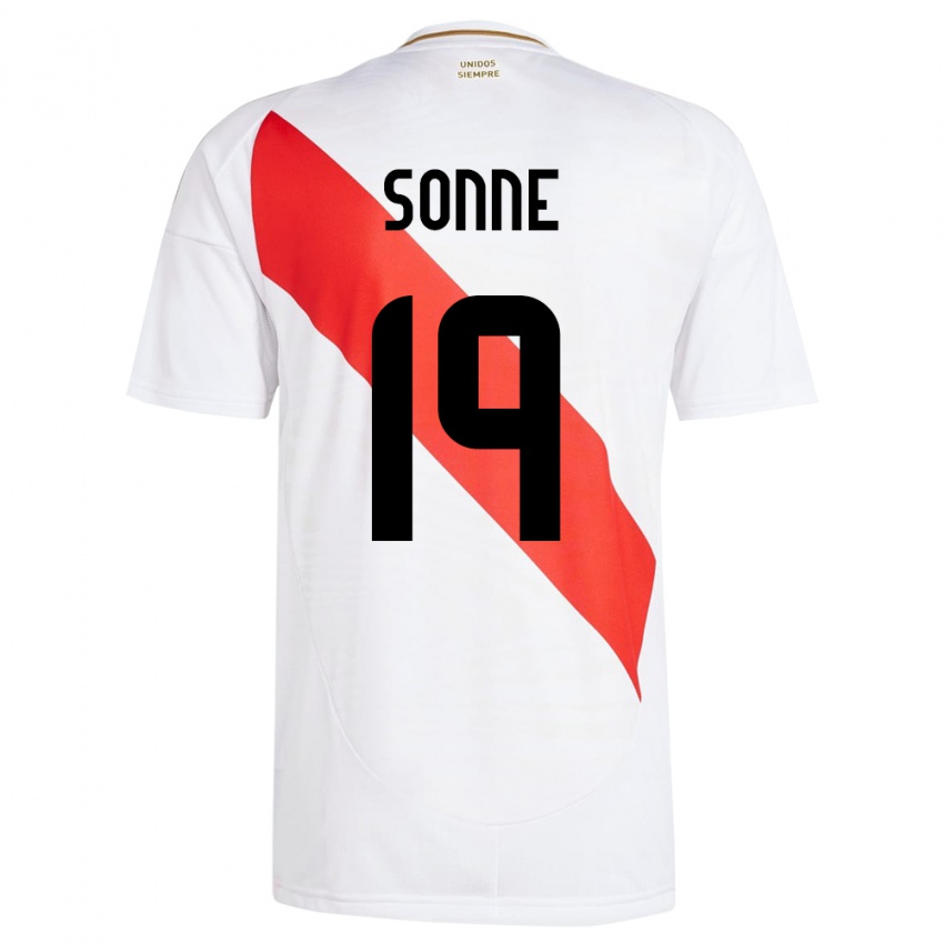 Gyermek Peru Oliver Sonne #19 Fehér Hazai Jersey 24-26 Mez Póló Ing