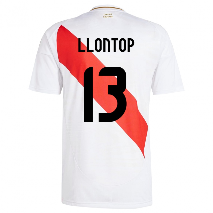 Gyermek Peru Mathías Llontop #13 Fehér Hazai Jersey 24-26 Mez Póló Ing