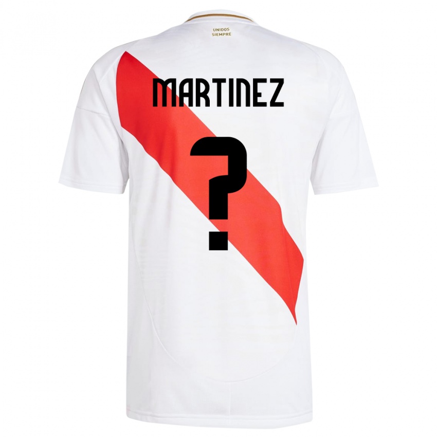 Gyermek Peru Juan Martínez #0 Fehér Hazai Jersey 24-26 Mez Póló Ing