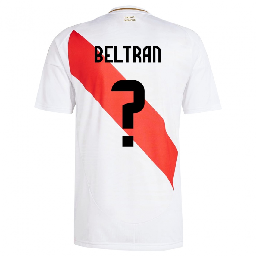 Gyermek Peru Adrián Beltrán #0 Fehér Hazai Jersey 24-26 Mez Póló Ing