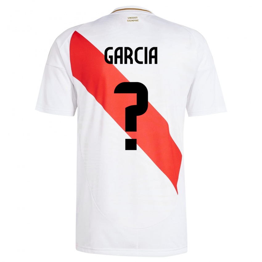 Gyermek Peru Gian García #0 Fehér Hazai Jersey 24-26 Mez Póló Ing