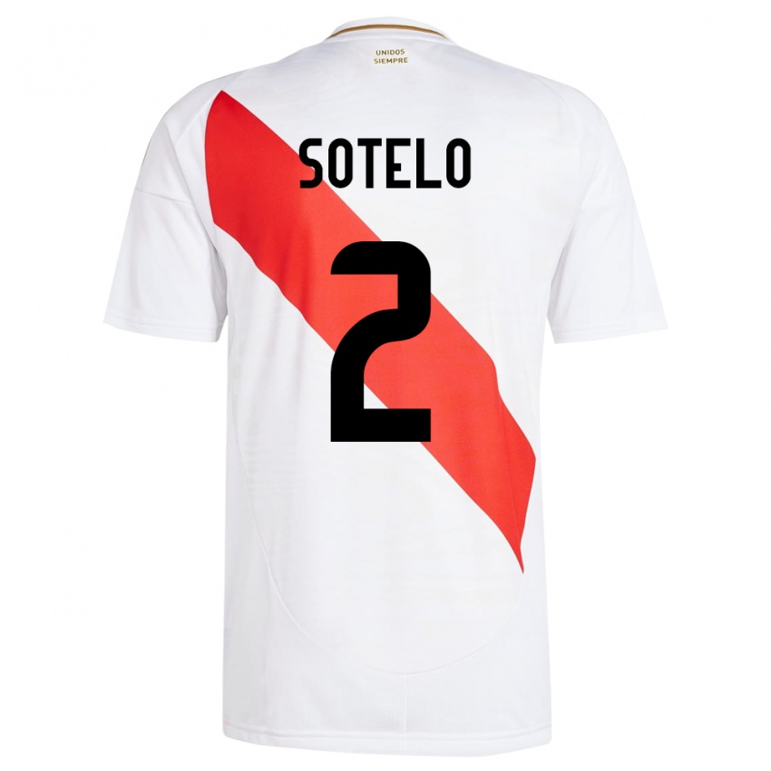 Gyermek Peru Ghian Sotelo #2 Fehér Hazai Jersey 24-26 Mez Póló Ing