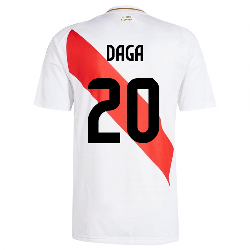 Gyermek Peru Azucena Daga #20 Fehér Hazai Jersey 24-26 Mez Póló Ing