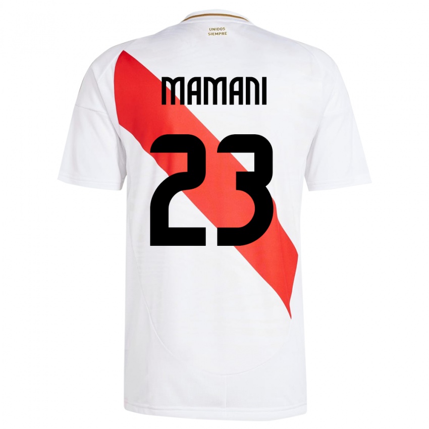 Gyermek Peru Julia Mamani #23 Fehér Hazai Jersey 24-26 Mez Póló Ing