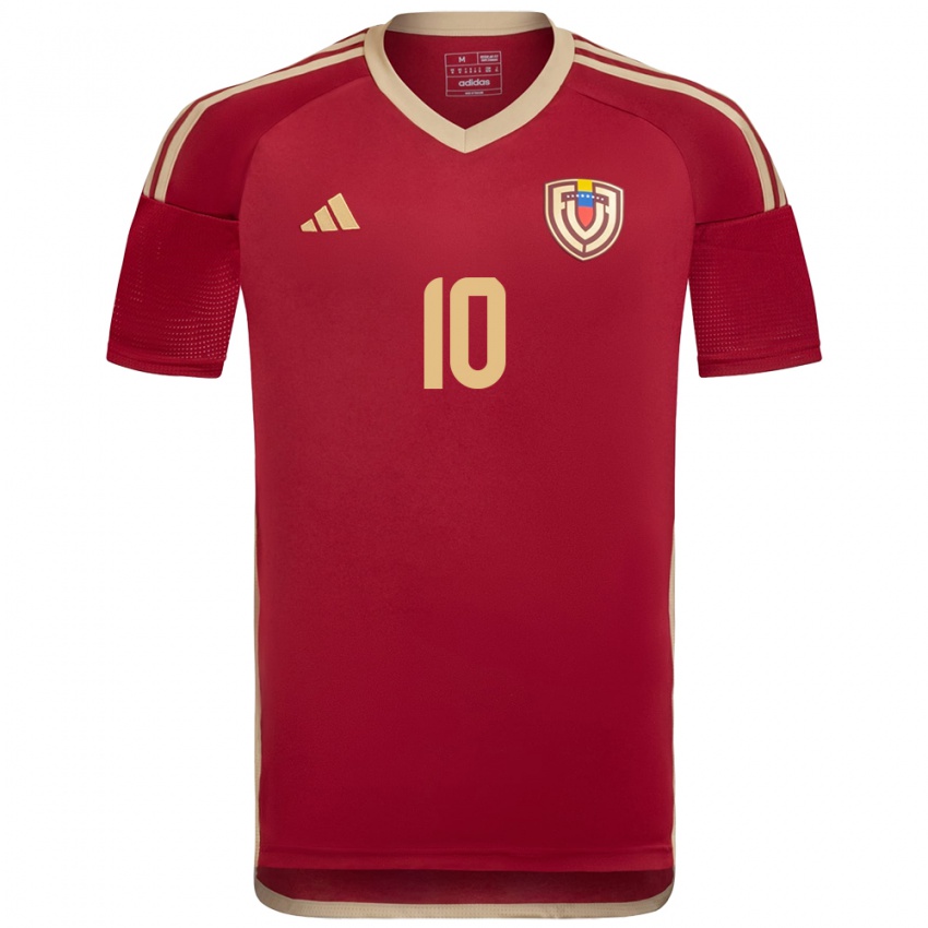 Gyermek Venezuela Enyerliannys Higuera #10 Burgundia Hazai Jersey 24-26 Mez Póló Ing