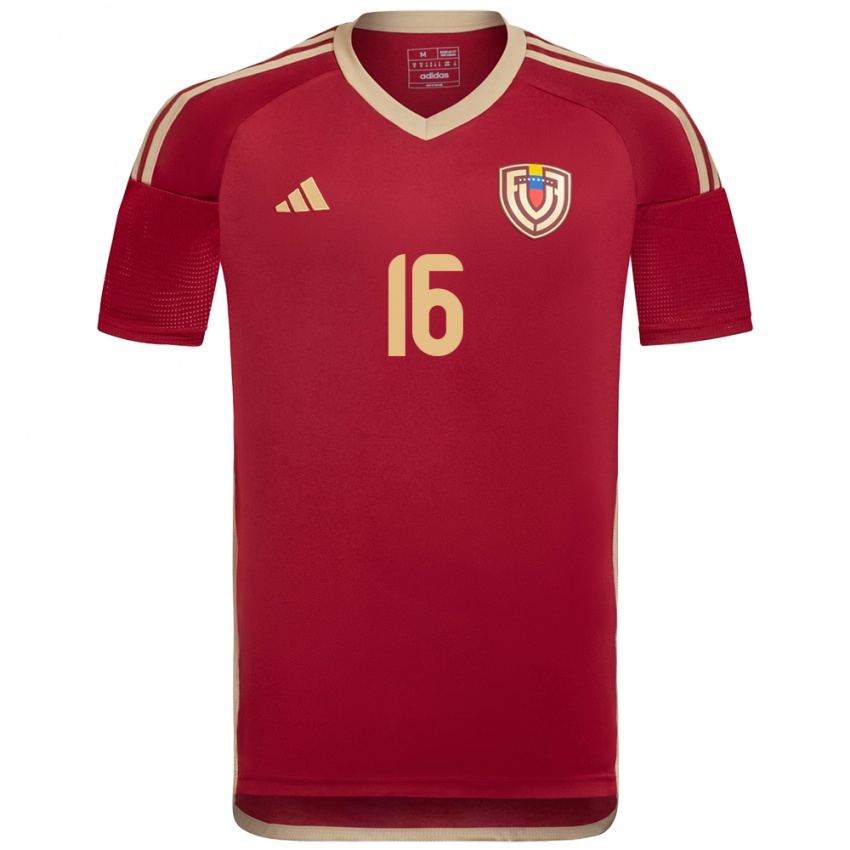 Gyermek Venezuela Frangel Huice #16 Burgundia Hazai Jersey 24-26 Mez Póló Ing