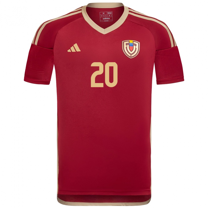 Gyermek Venezuela Rómulo Otero #20 Burgundia Hazai Jersey 24-26 Mez Póló Ing